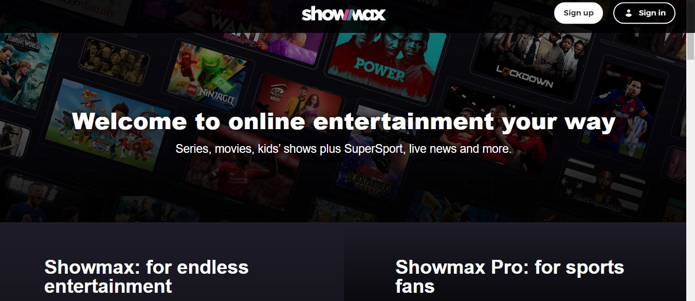 Showmax Sign in